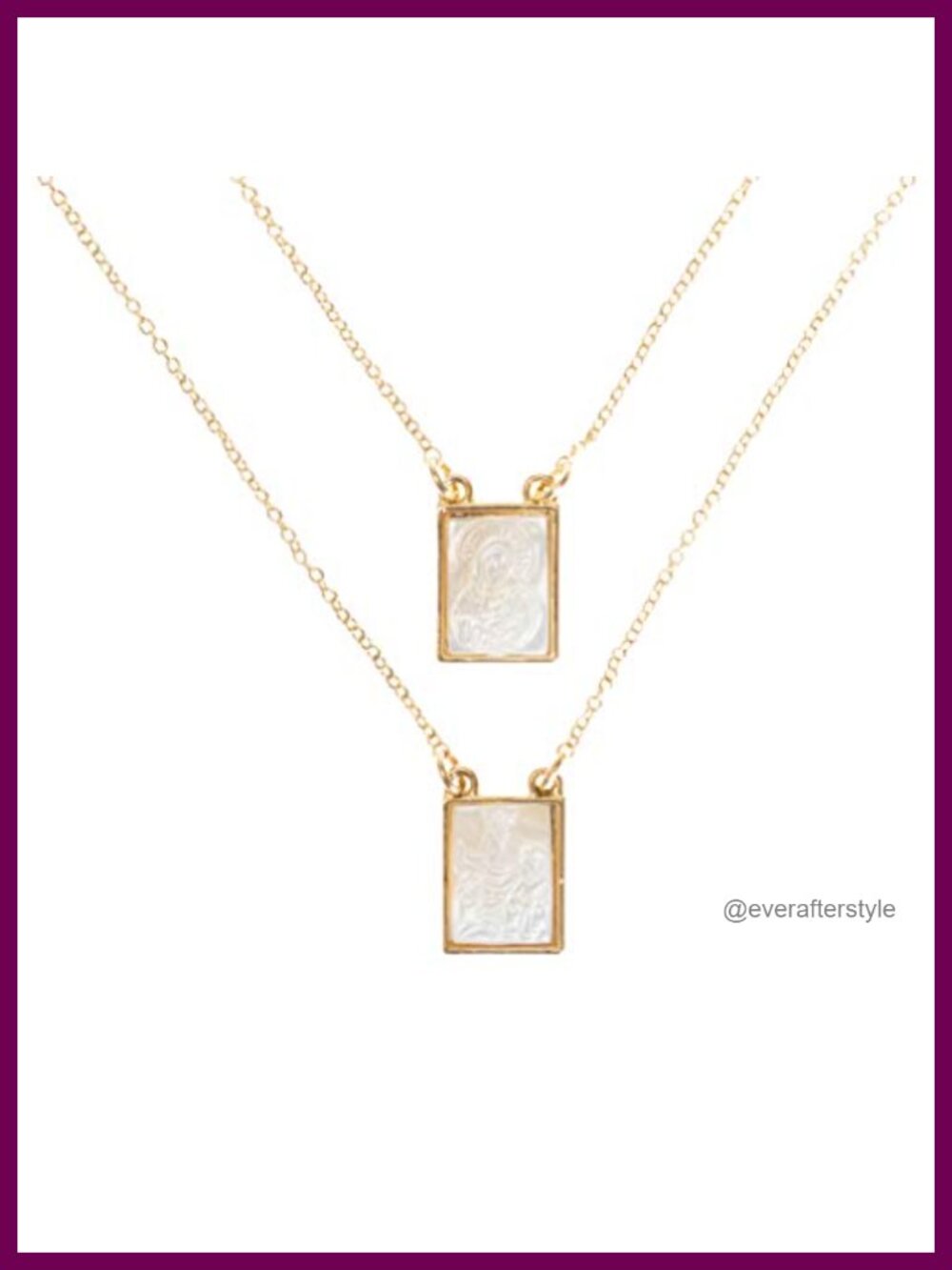 Gold Tone Infinity Scapular Layered Necklace, 26"